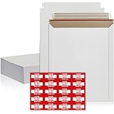 50 Pack 7x9 inches Rigid Mailers – Self-Seal White Flat Mailers – Heavy-Duty Mailing Supplies for Documents, Photos, Magazines, and Literature