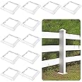 6 x 6 Inches Vinyl Post Sleeve Adjustable Vinyl Post Skirt White Base Porch Column Wraps for 3 to 6.5 Inch Wood Stair Rails(White,8 Pack)