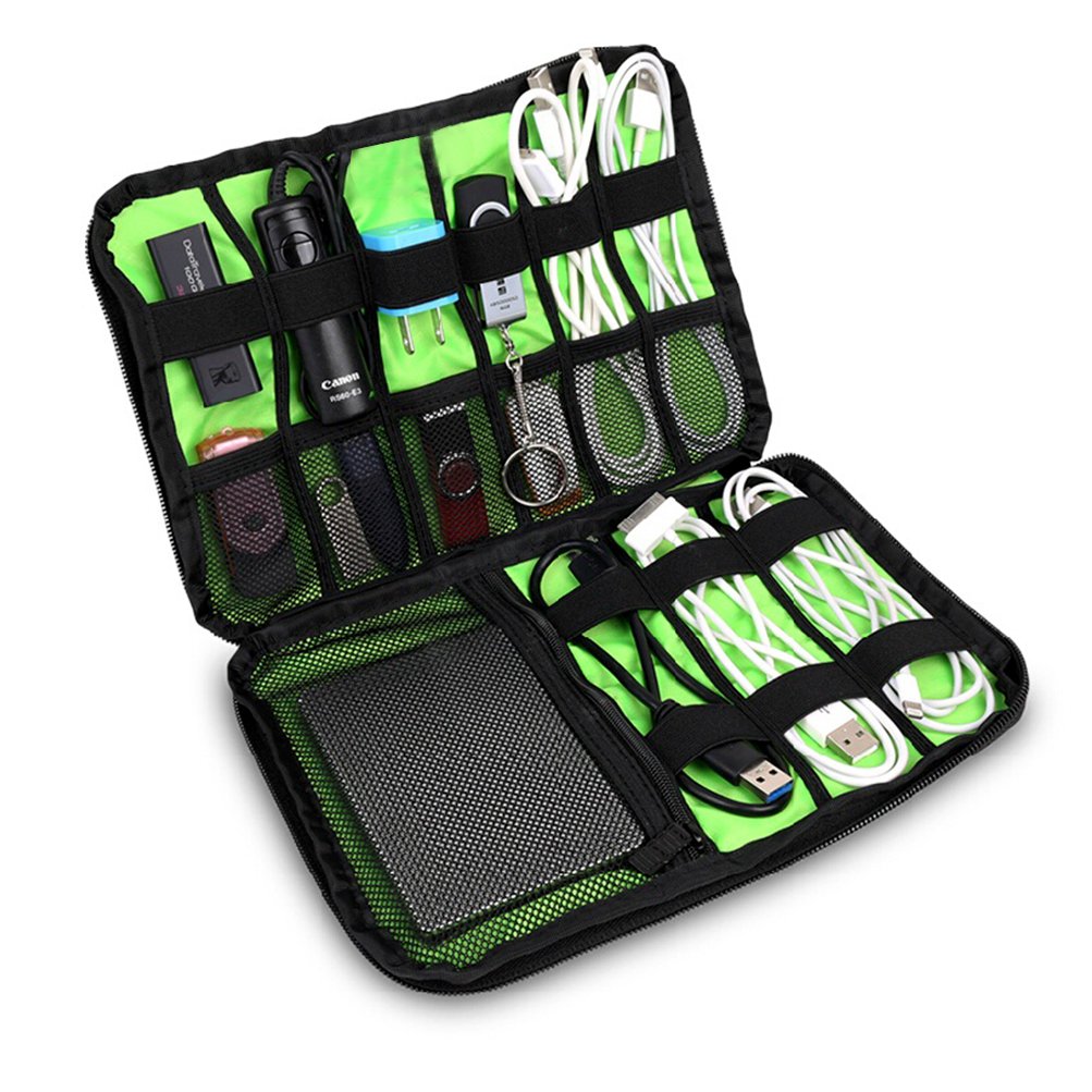 RRunzfon Cable Organizer , Electronics Accessories Travel Bag, Hard Drive Case for USB ,Phone Charger, Charging Cable, Power Bank carry case