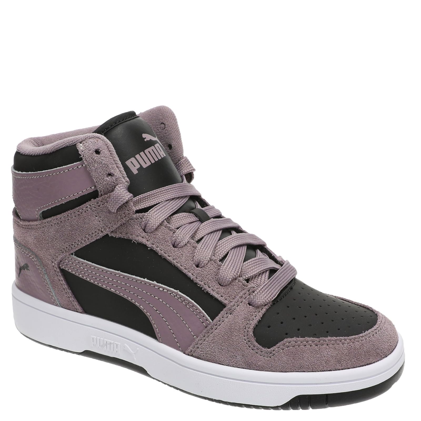 Puma Women's Rebound Layup Mid Shoes, Black-Plum Jam AH25, 10.5 Image