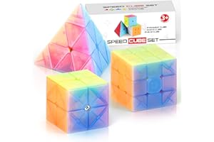 Vdealen Speed Cube Set, 2x2x2 3x3x3 Pyramid Magic Cube Set, Puzzle Cube Toys Birthday Party Christmas Stocking Stuffers Gift 