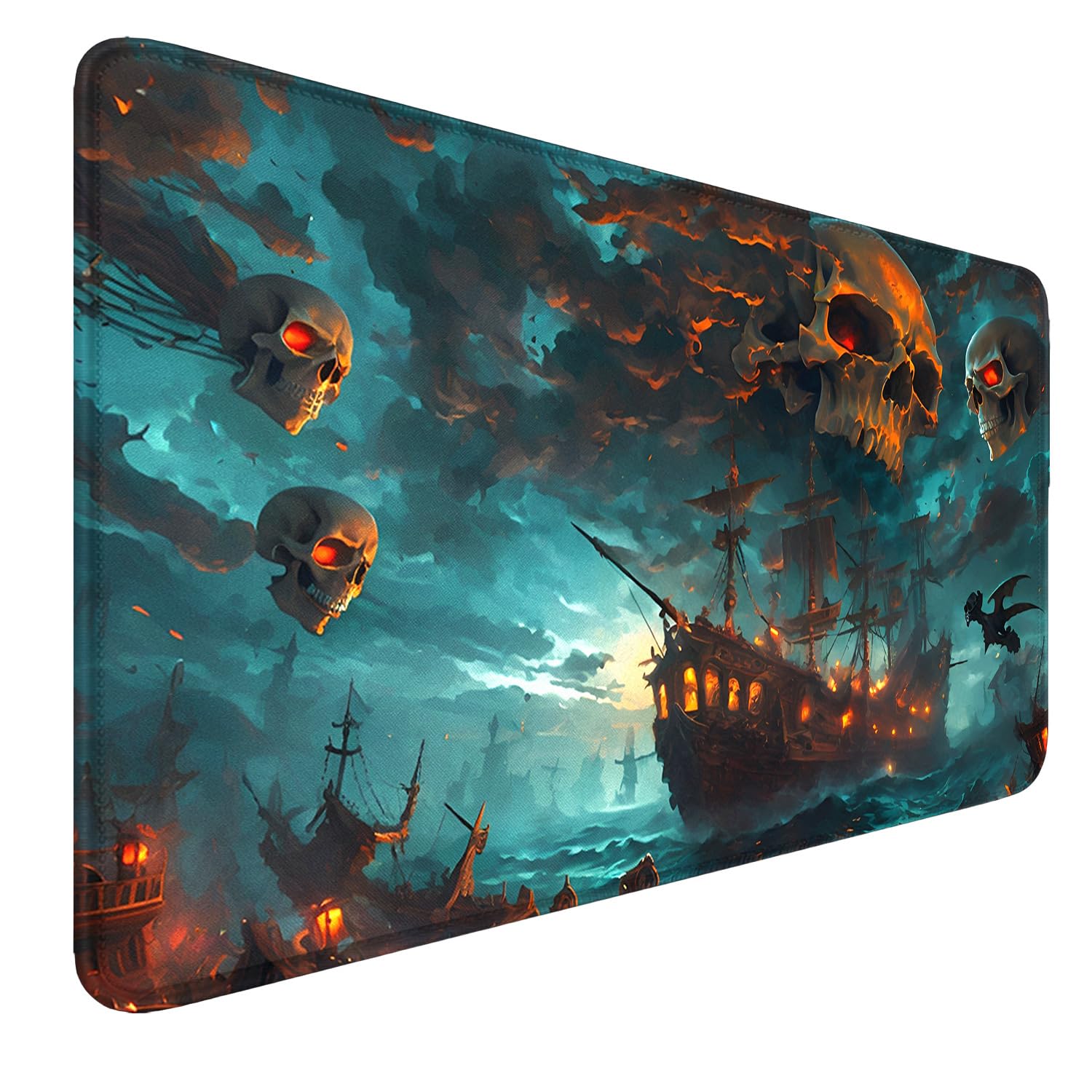 MTG Playmat with Zones Stitched Edges, Non-slip Rubber Bottom MTG Playmats, Smooth Rubber Surface Battle TCG Playmat 24" x 14" Halloween Mouse Pad MTG Mats+ Storage Bag