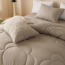 Luxlovery Mocha Coffee Comforter Set King Khaki