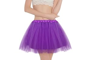 ASKHOPE Tutu Skirts for Women 4 Layers Puffy Elastic Tutu Skirts Tutus for Girls Tulle Ballet Dress Halloween Christmas Costume