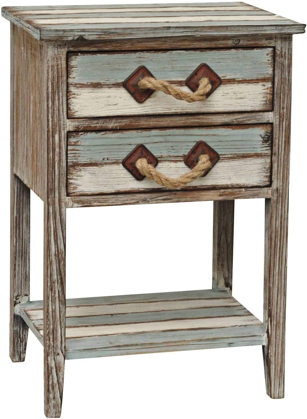 Crestview Collection Nantucket 2 Drawer Weathered Wood Accent Table