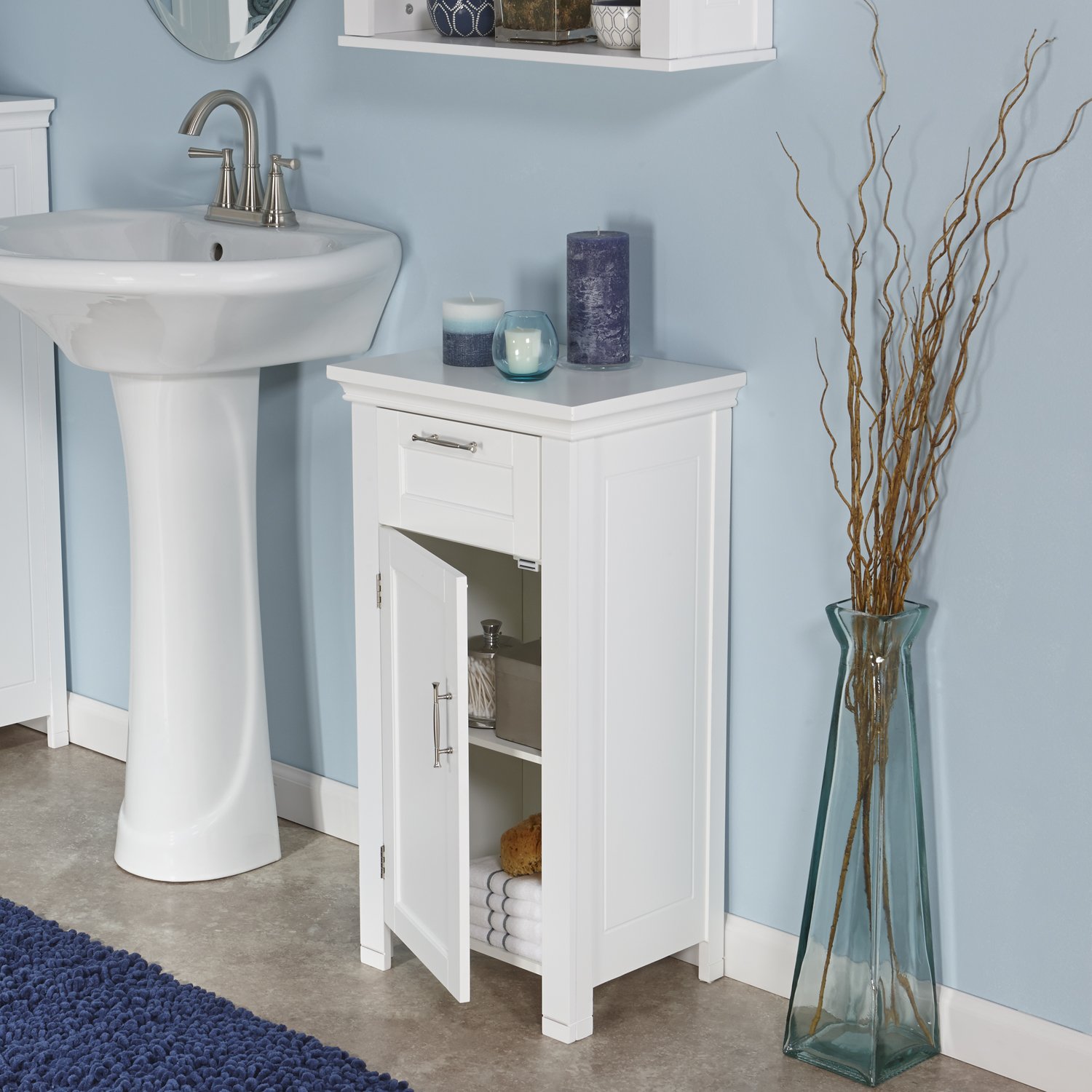Amazon RiverRidge Home Somerset 1 Door Floor Cabinet White