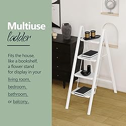 WOA WOA 4 Step Ladder, Folding Step Stool with Wide