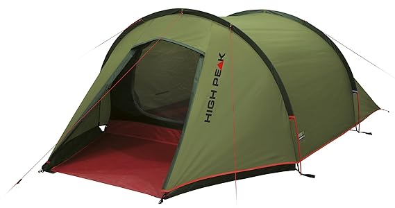 High Peak Kite 2 Zelt, Pesto/Rot, One Size