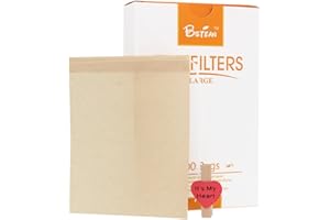 BSTEAN Tea Filter Bags Large Disposable Infuser with Drawstring 100% Natural Unbleached Paper for Loose Leaf Tea with Free Clip (100 PCS)