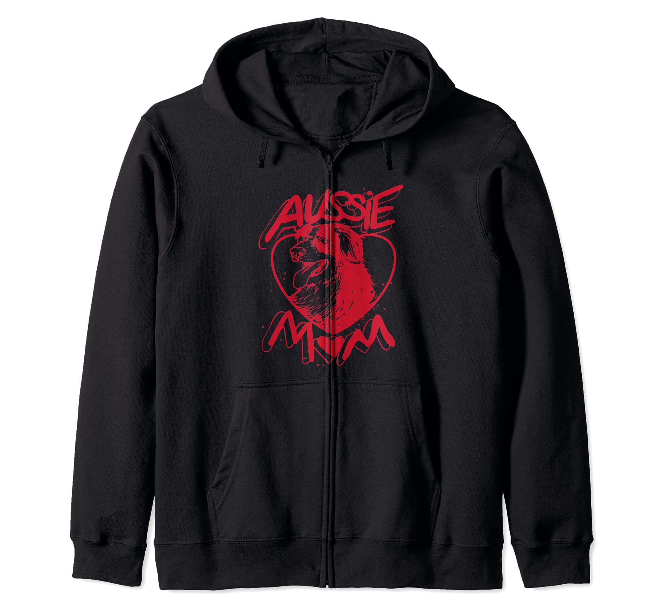 Aussie Australian Shepard Dog Mom Zip Hoodie