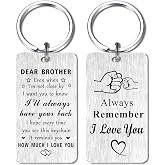 Jzxwan Brother Gifts for Men, I Love Brother Birthday Keychain from Sister