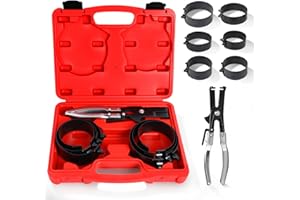 Piston Ring Compressor Tool，Engine Piston Ring Compressor Set with 7Pcs Piston Rings (2-7/8" - 4-5/8") and Adjustable Install
