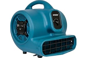 XPOWER X-400A Pro 1/4 HP 1600 CFM Centrifugal Air Mover, Carpet Dryer, Floor Fan, Blower, Daisy Chain, for Water Damage Restoration, Janitorial, Plumbing, Home Use,Blue