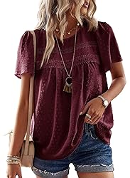 Falechay Womens Plus Size Tops Casual Summer Pom