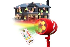 Star Shower Slide Show Christmas LED Projector, AS-SEEN-ON-TV, Showcase Your Home with Full-Color Holiday, Remote Control, Us