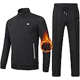 MoFiz Fleece Warmth Tracksuit Sweatsuits for Men Long Sleeve Jackets and Pants Two Piece Tracksuits for Athletic Casual