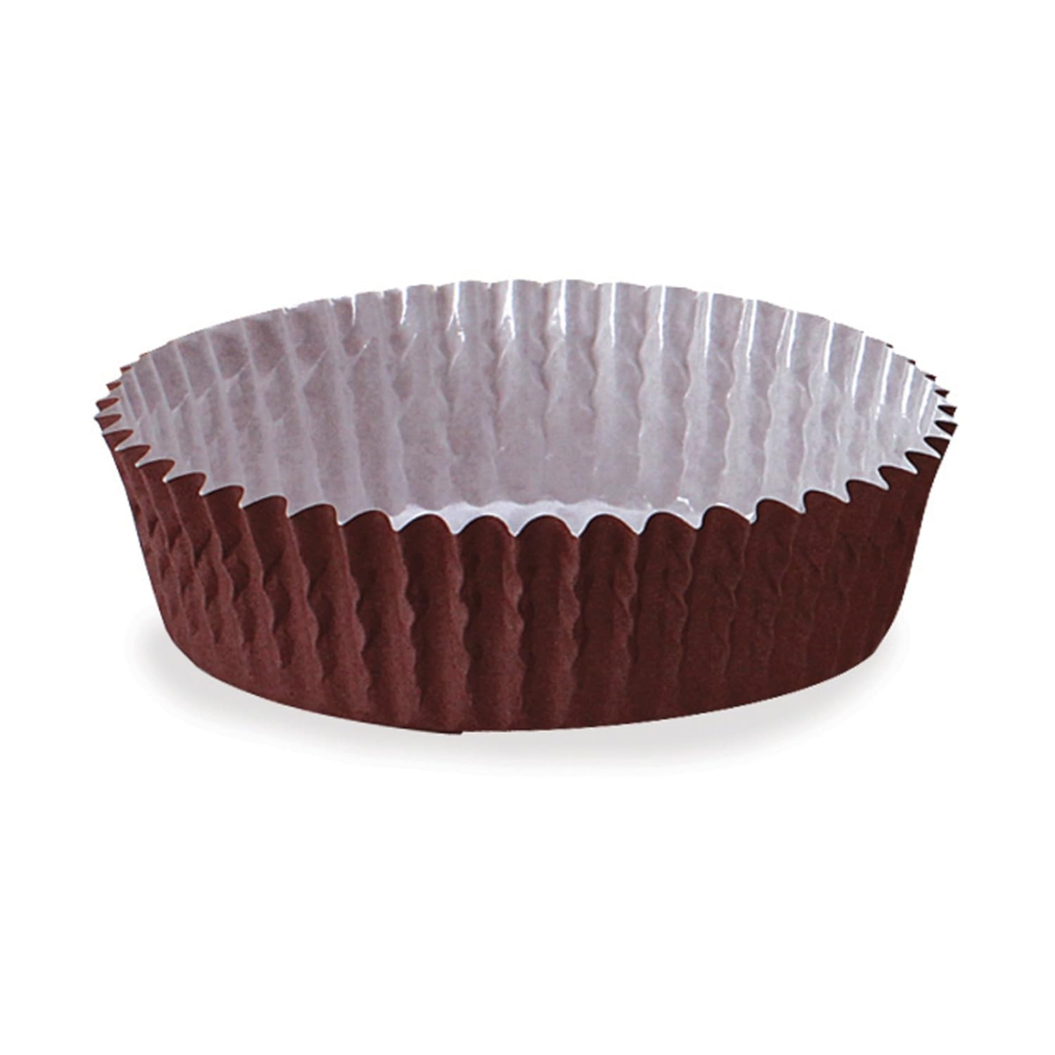 Welcome Home Brands Ruffled Baking Cups, Brown, 3.9"d x 1.2"h, Case/4500