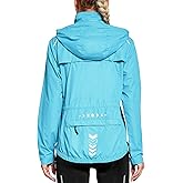 FitsT4 Sports Women's Cycling Running Jackets Lightweight Windproof Bike Windbreaker Reflective with Hooded