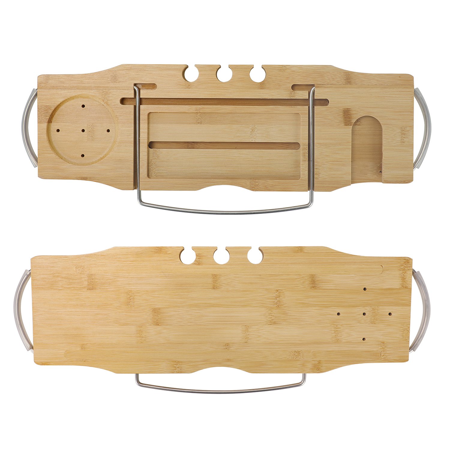 Utoplike Extendable Bamboo Bathtub Caddy Tray Bathtub Rack with