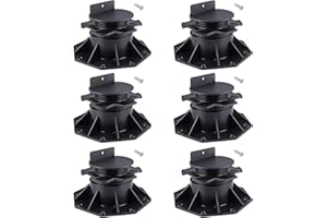 Singvon 6 Pcs Joist Support Pedestals, Adjustable Decking & Flooring Support Pedestal for Deck, Timber Base (2.36"-5.5")