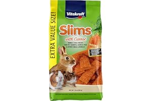 Vitakraft Slims Carrot Small Animal Treats – Light, Healthy Food Bites - Crispy Carrot Treats for Rabbits, Guinea Pigs, Hamsters & Chinchillas (10oz).