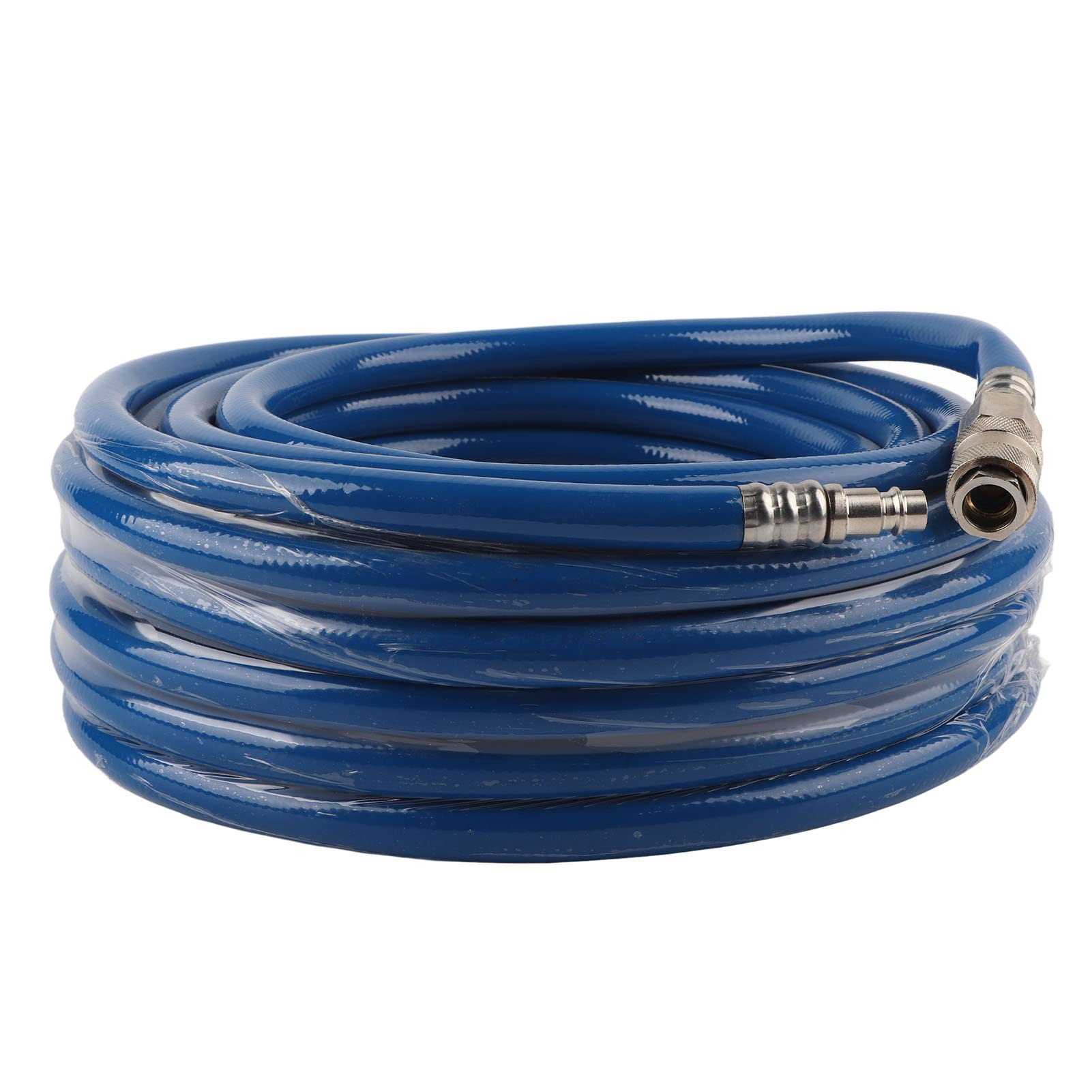 Pneumatic Air Compressor Hose, 15m Retractable PVC Line, 1/4-inch Quick Connector