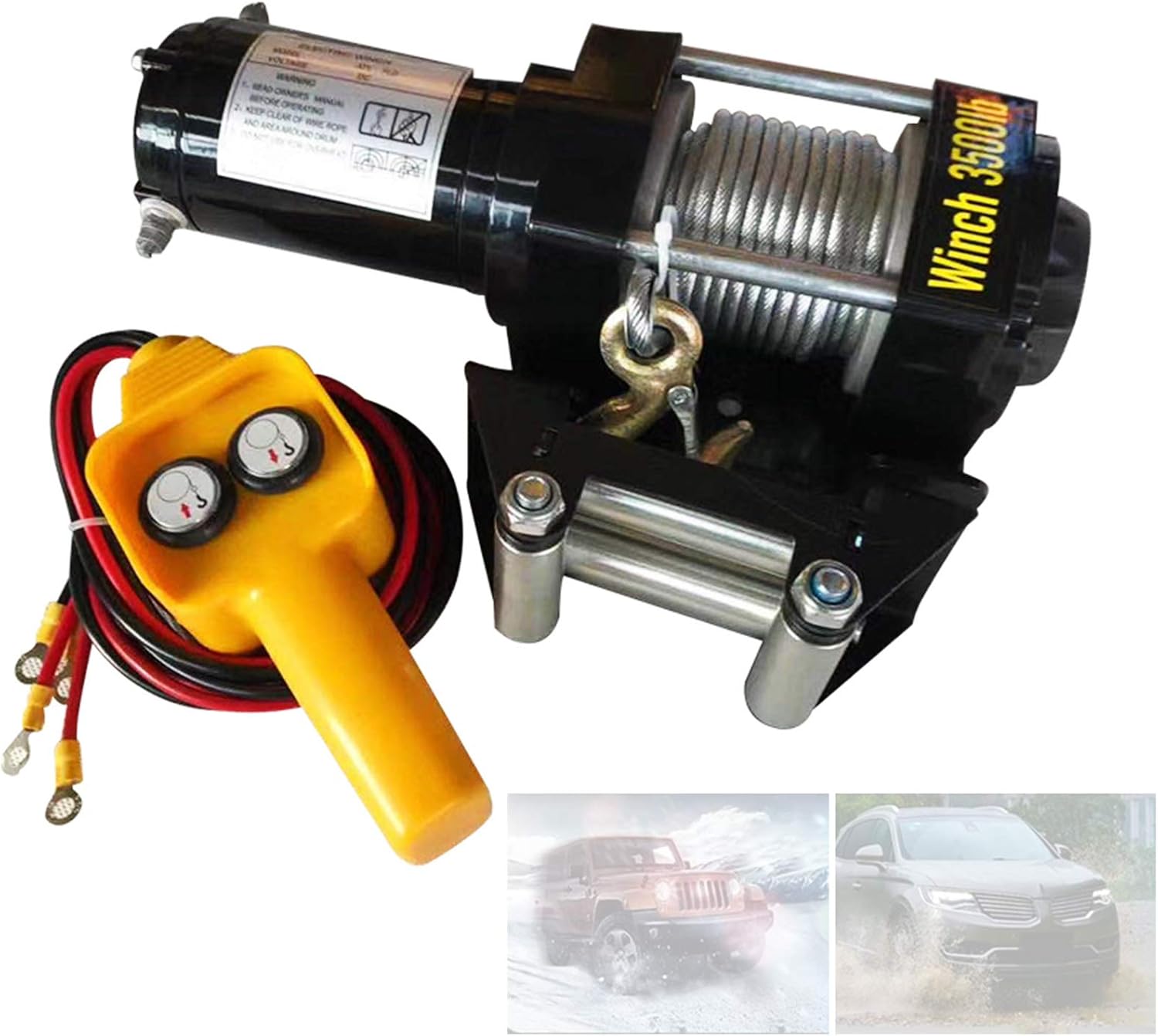 12v Electric Winch with Steel Wire, Home DIY Electric Vehicle Winch