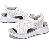 GoodValue Womens Comfortable Orthopedic Sandals Arch Support Ladies Walking Sport Athletic Sandals Open Toe Slip On Plantar Fasciitis Platform Dress Sandal 2 Inches Heel