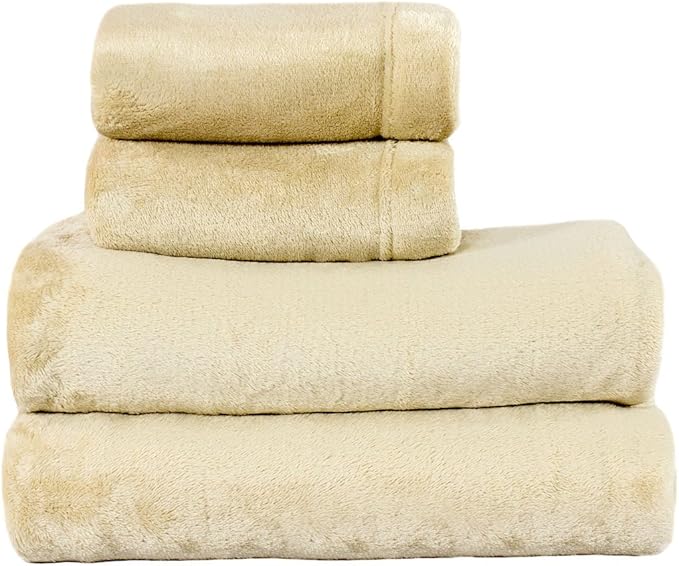 Cozy Fleece Comfort Collection Velvet Plush Sheet Set, Twin