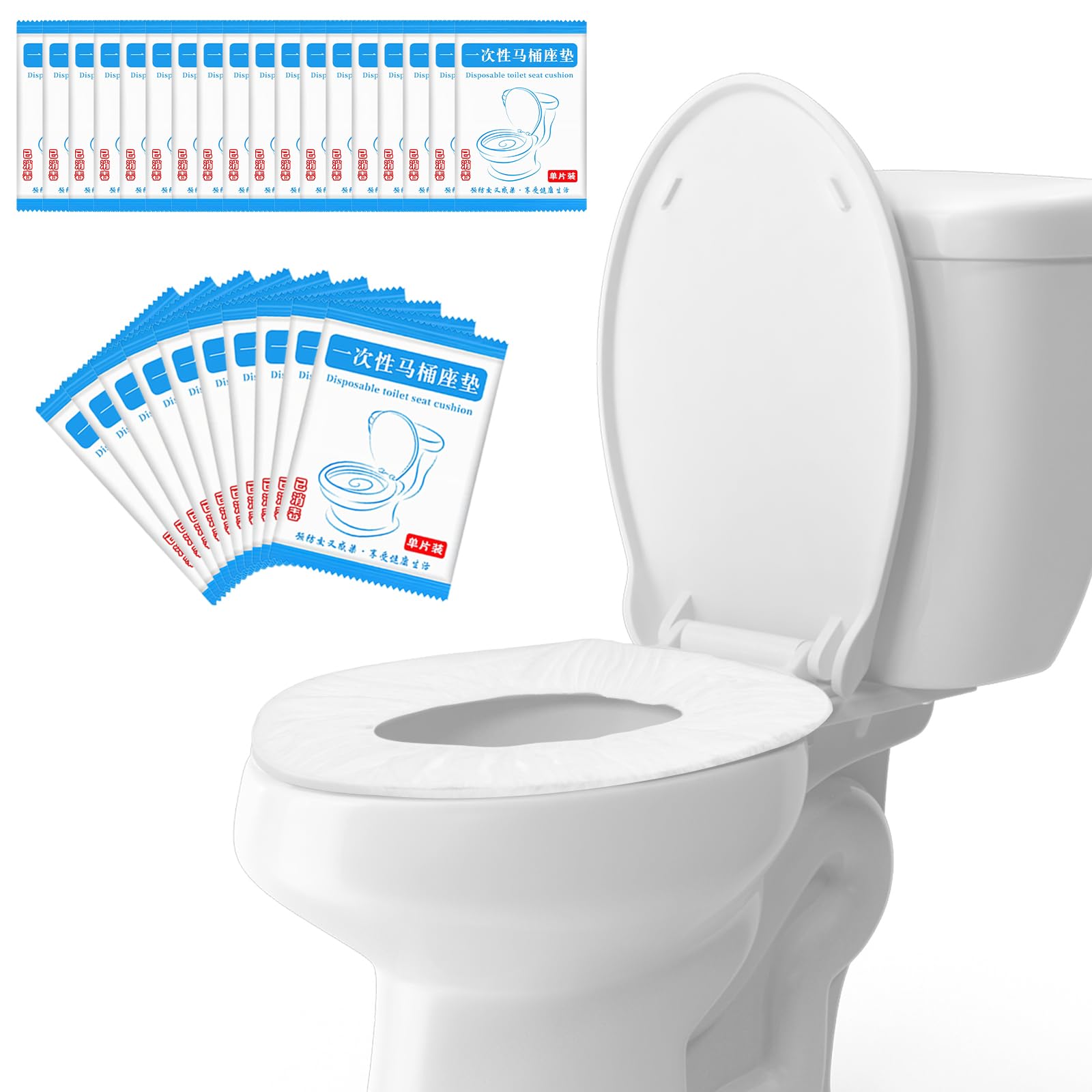 Photo 1 of 100 Pack Disposable Toilet Seat Cover, Portable Toilet Seat Covers for Adults and Kids Potty Training Waterproof Non-Woven Fabric Individual Wrapped Seat Cover for Travel Hotel Hospital Public Toilet