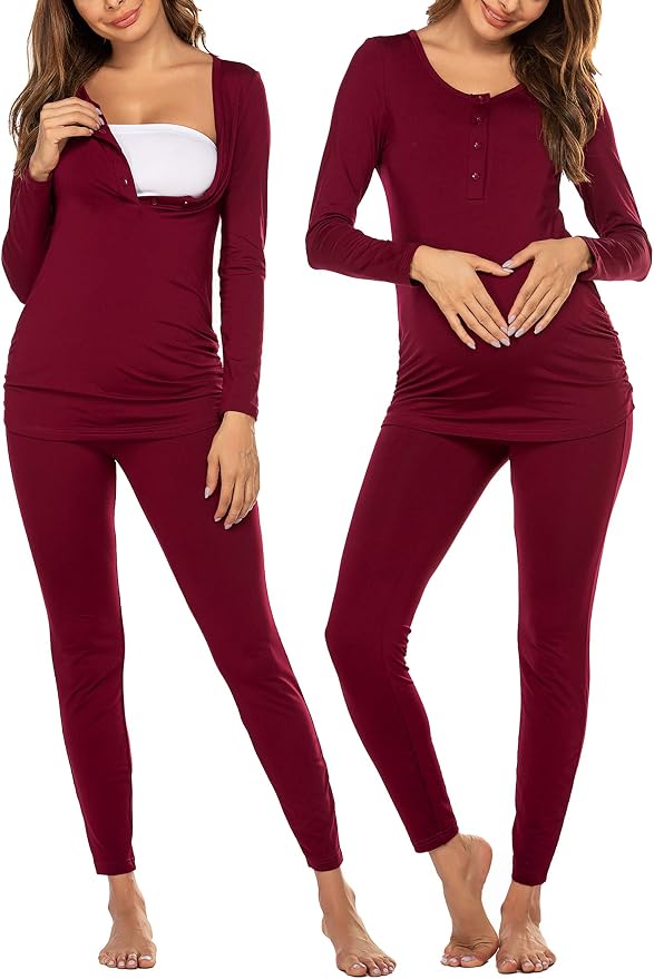 Pyjama Allaitement M.M.C. - Dentelle Manches Longues