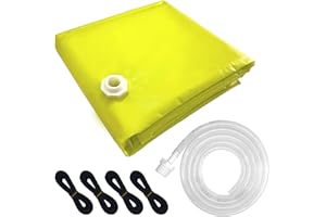 JOEWUZUN 7' X 7' Drain Tarp Heavy Duty Ceiling Leak Diverter Yellow Roof Ceiling Leak Drip Diverter Tarp Kit (7' x 7')