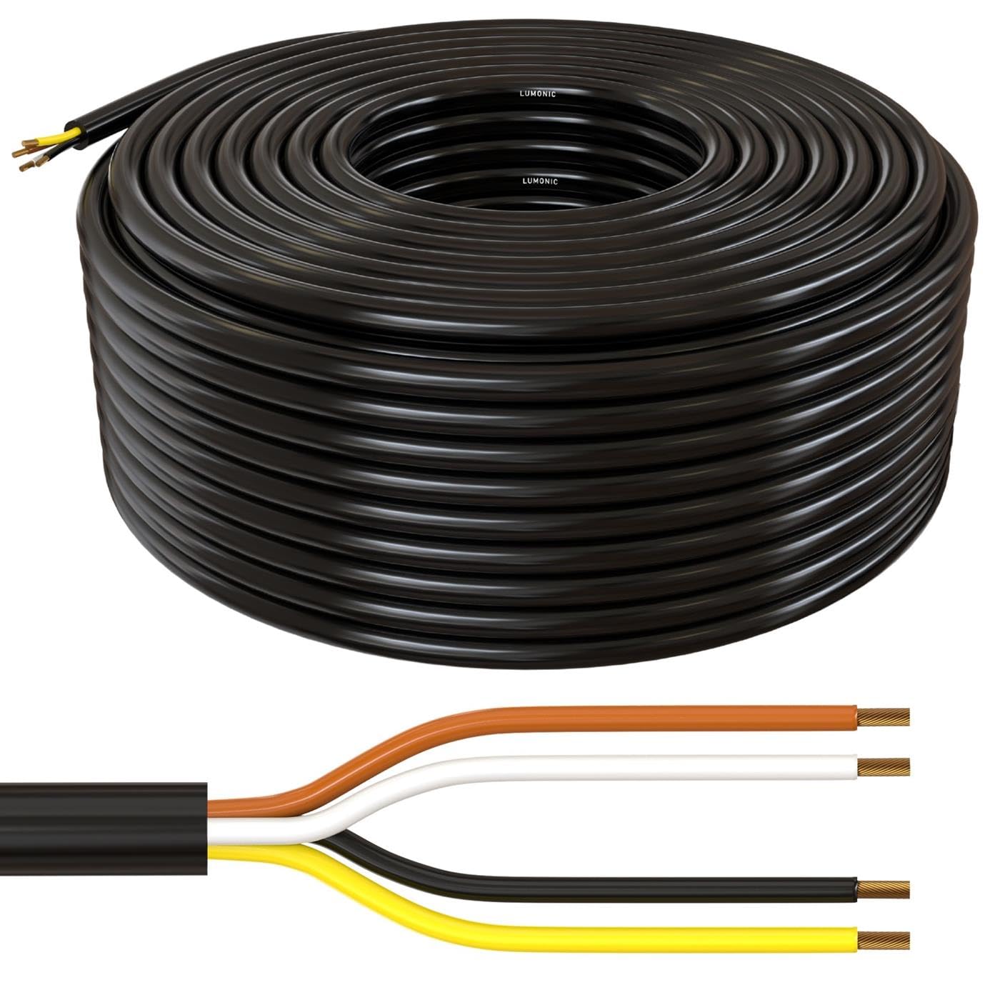 20m FLRYY Vehicle Cable 4X 1,5mm² Round Cable CAR Trailer Cable