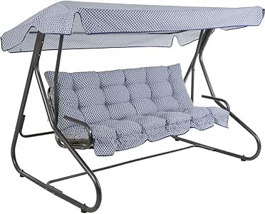 PATIO Milano - Columpio de jardín de 3 plazas, 170 cm, con toldo