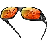 URUMQI Polarized Sunglasses Fit Over Glasses for Men Women, Wrap-around Driving Sunglasses 100% UV Protection