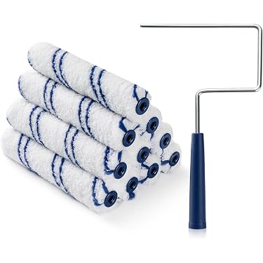 Mini Paint Roller Set for Painting with Gloss & Satin, 4 inch Foam