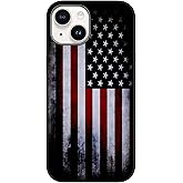 Tnarru Compatible with iPhone 14 Case American Flag Pattern Military-Grade Drop Protection Non-Slip Sides Anti-Scratch Back Shockproof Lightweight Slim Case for iPhone 14
