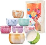 Yinuo Mirror Scented Candles Set 8 x 70 g Floral Fruity 8% Essential Oils