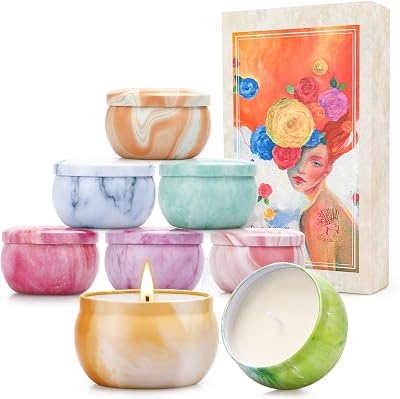 Yinuo Mirror Scented Candles Set 8 x 70 g Floral Fruity 8% Essential Oils