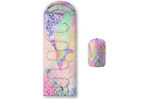 Datura home Kids Sleeping Bag for Boys Girls,Rocket Moon Print-Lightweight Warm Portable Outdoor Indoor-Waterproof Cold Weather Resistant Sleeping Bag for Camping Hiking