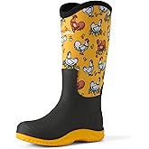 HISEA Women's Mud Rain Boots, Waterproof Tall Garden Shoes, Insulated Neoprene Rubber for Outdoor Activities: Hunting, Gardening, Farming, Muddy Yard Work, Sizes US 6-11