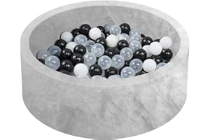 MEOGETY Baby Foam Ball Pits for Toddlers Kids, Soft Round Ball Pit Pool Ideal Gift Play Toys for Children Infants- (Balls NOT Included) Light Gray