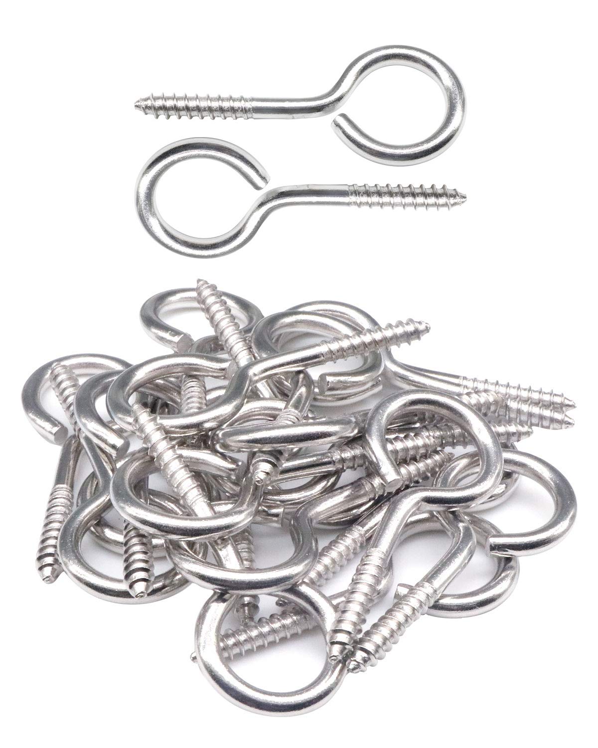 IMScrews Eye Screws 2-1/2 Inch 20Pcs 8/18 Stainless Steel Heavy Duty Lag Thread Eyebolt