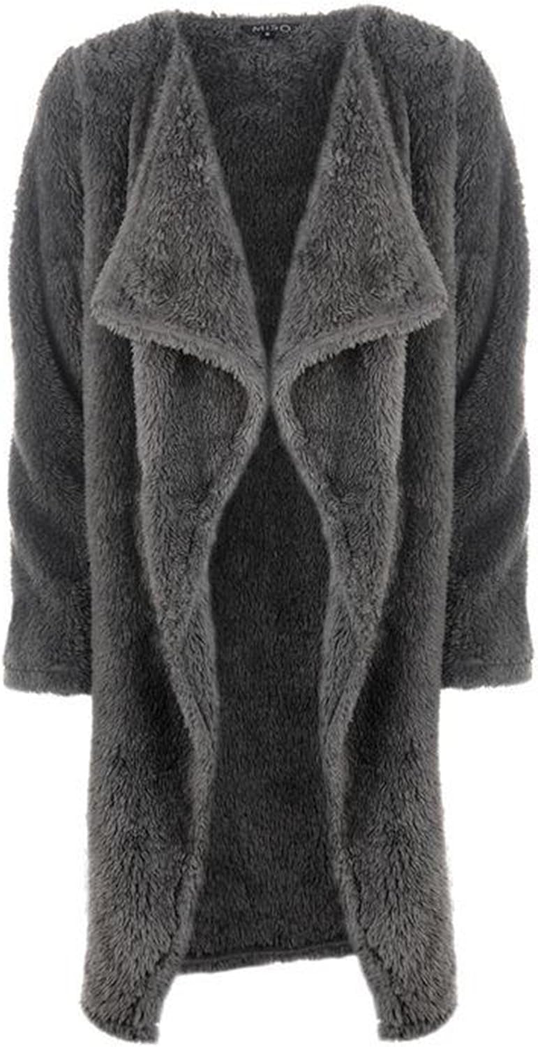 Ladies Soft Fleece Open Front Snuggle Loungewear Cardigan Top (12