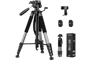 JOILCAN Tripod Camera Tripods, 74" Tripod for Camera Cell Phone, Heavy Duty Tripod Stand, Professional Travel Tripods Compatible with Canon iPhone DSLR, Starry Gray