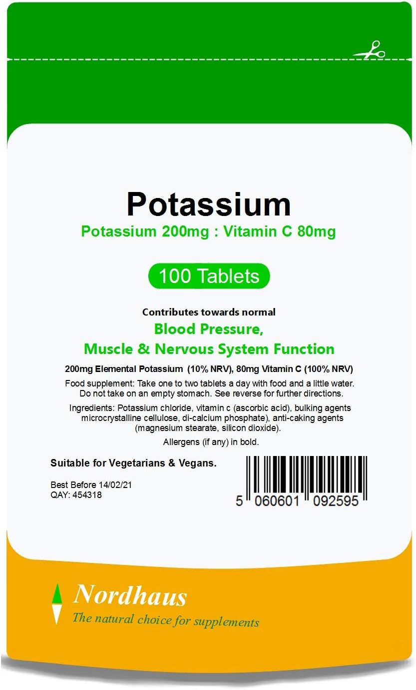 Potassium 200mg Vitamin C 80mg 100 Pack