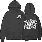 MAXIMGR Christian Sweatshirts for Women God Is Good Hoodies Oversized Jesus Religious Sweater Bible Verse Pullover Tops