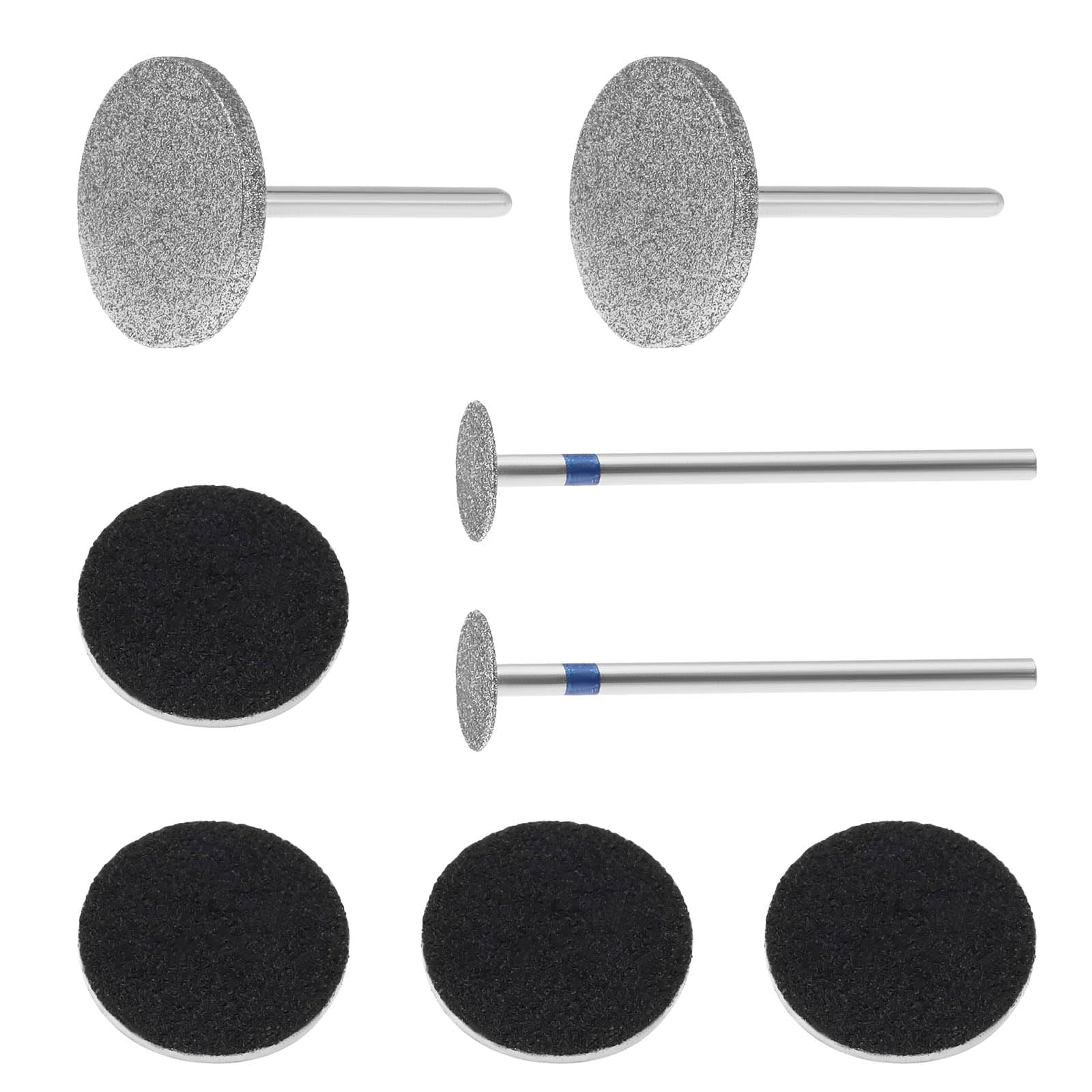VGOL 4PCS Nail Disc Polishing Head Sanding Disc Nail Drill Bits with Round Sandpapers Electric Foot File Drill Bits Nail Tools for Manicure Pedicure DIY Nail Art