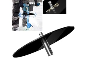 SFNSM Ice Auger Drill Attachment, Ice Fishing Gear Accessories with 7.8 Inch Ice Fishing Auger Stopper Disc, 304 Stainless Steel Ice Auger Anchor Adapter Fits 1/2 inch and Above Drill Bit Chuck