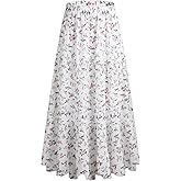Suvifuly Women's Casual Skirt Summer Stretch High Waist Flowy Skirts Chiffon Loose Lightweight Skirts for Women with Lining